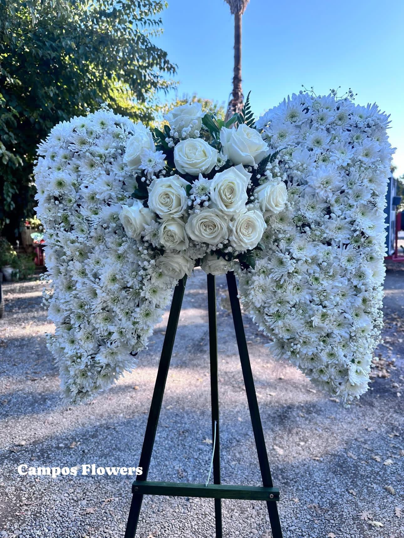 Angel Wings — custom floral piece