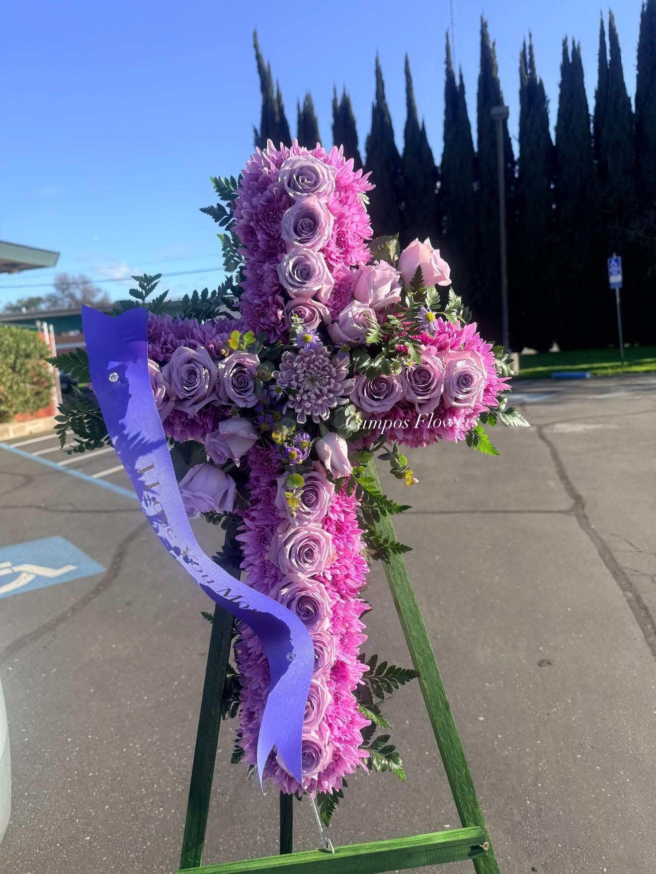Cross Arrangements — custom floral piece