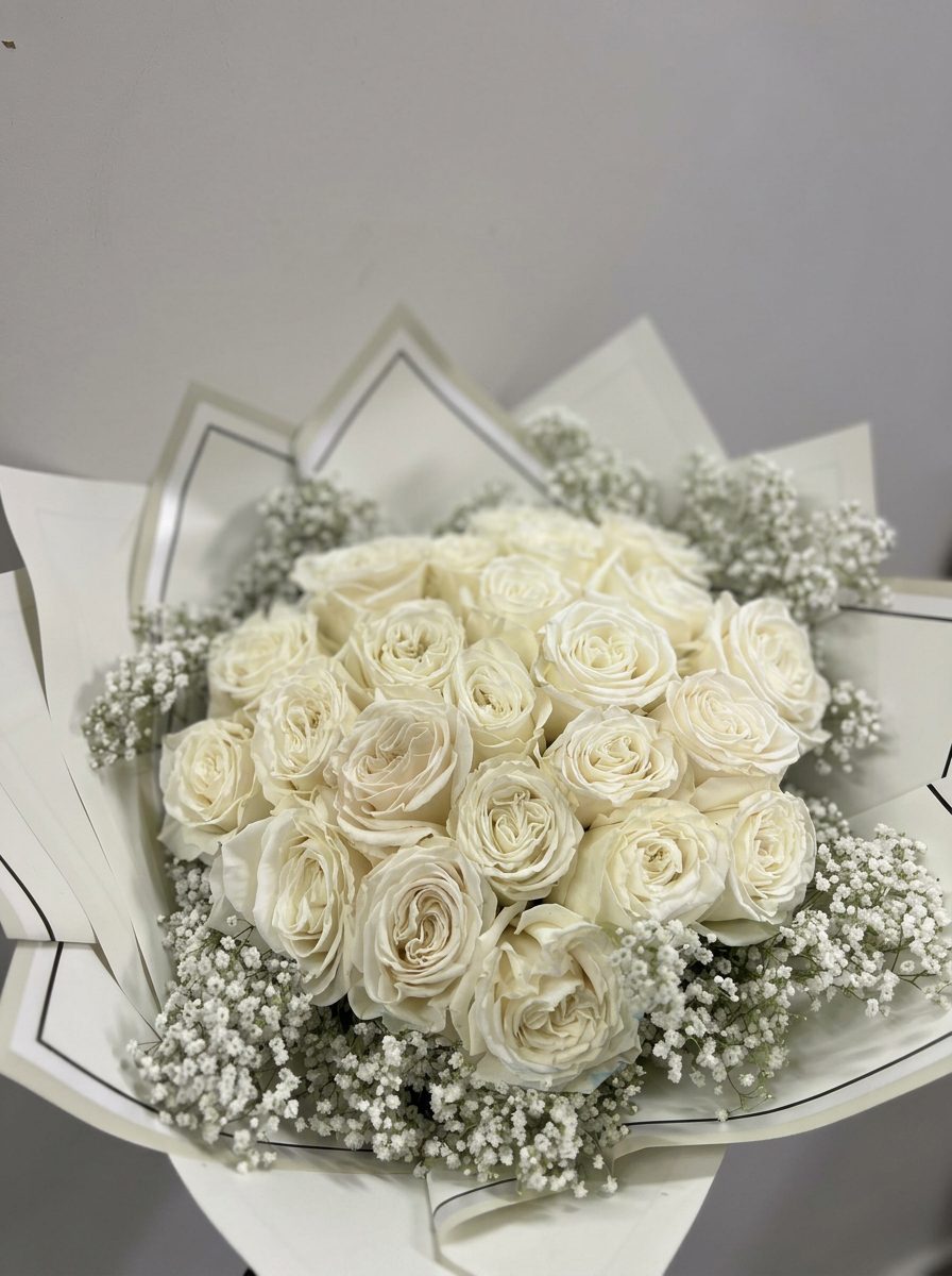 Romantic blush pink rose and peony bouquet by Campos Flowers